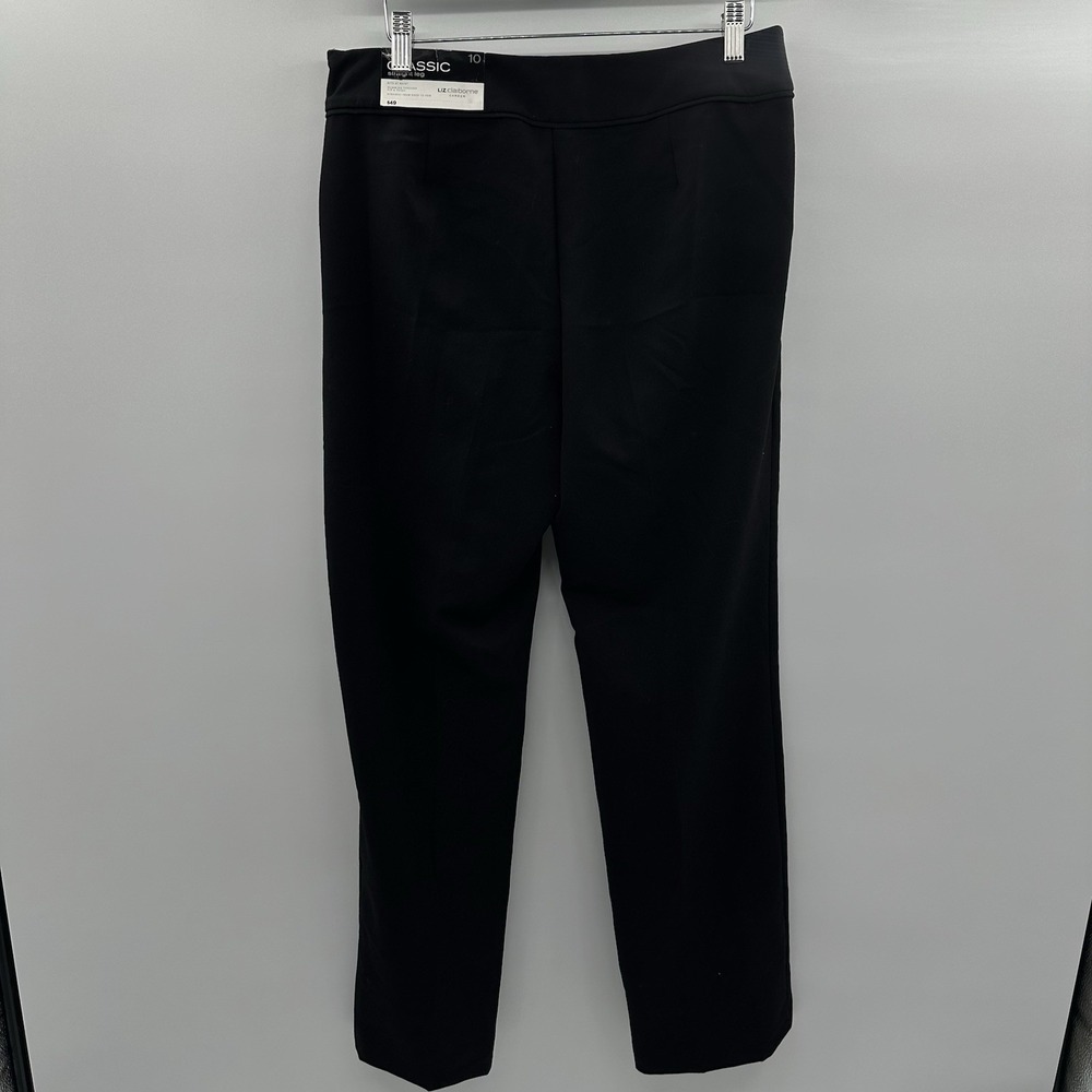 Liz Claiborne Career Classic Straight Leg Slimming‎ Black Pants Women's 10 NWT - Picture 13 of 13